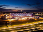 Стадион Волгограда в память о легендарном Диего Марадоне окрасили в бело-голубые цвета