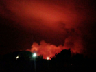 Ночной ландшафтный пожар попал на видео под Волгоградом
