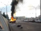 На юге Волгограда из-за замыкания электропроводки сгорел BMW