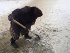 80-летняя бабушка Ульяна вышла на расчистку снега в помощь дорожникам Волжского