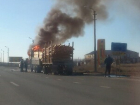 КамАЗ загорелся на московской трассе в Волгоградской области