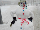 Снеговик с соской встречает волгоградцев и гостей города около ж/д вокзала