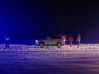 Mitsubishi перевернулась на снежной трассе в Волгоградской области
