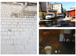 Вырвавшаяся из-под асфальта вода уничтожила имущество волгоградцев