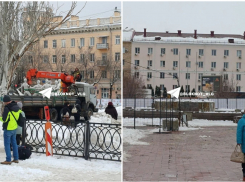Открытый Путиным легендарный фонтан демонтировали в центре Волгограда