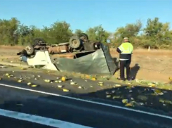 Смятая в утреннем ДТП «Газель» попала на видео под Волгоградом 