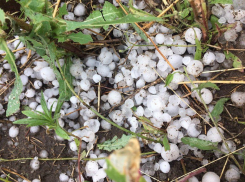 Ураган и град на севере Волгограда попали на видео