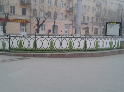 Вместо озеленения: рядом с железнодорожным вокзалом в Волгограде появился баннер с изображением кустов