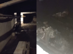Вонючее убежище с гейзером на севере Волгограда сняли на видео
