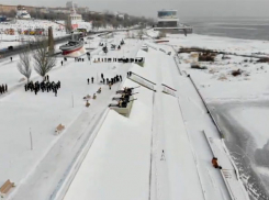 «Выстрел памяти» сняли с высоты птичьего полета в Волгограде 