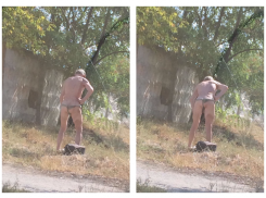 Аномальная жара выгнала волгоградца на улицу в стрингах 