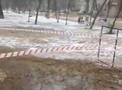 В Волгограде затопило сквер возле памятника Паникахе: видео