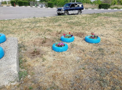 Голубые шины украсили Волгоград