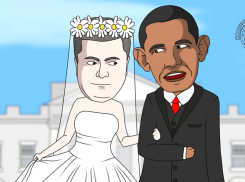 Камышинский мультипликатор Snowman женил Обаму и Порошенко