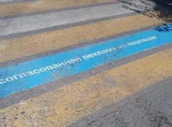 В Волгограде додумались до размещения рекламы на дорожной разметке