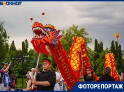 Три десятиметровых дракона прошествовали по центру Волгограда