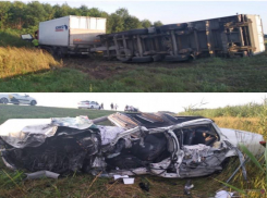 Lexus протаранил фуру на трассе в Волгоградской области: машина в хлам, есть пострадавшие