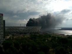 Опубликовано видео горящего стадиона «Волгоград Арена»