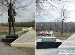 Под Волгоградом с постамента упала скульптура девочки с цветком. Фото