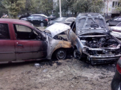 В Волгограде ночью во дворе дома сгорели 2 Renault и Lada Priora
