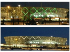 Стадион «Волгоград Арена» засиял всеми цветами радуги 