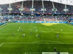 Нигерия забивает гол в ворота сборной Исландии на стадионе «Волгоград Арена»
