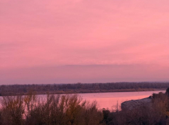 Яркие кадры малинового заката показали волгоградцы 
