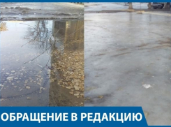 Второй месяц из-под асфальта во дворе волгоградской многоэтажки бушует «фонтан коммунальщиков»