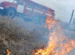 Во время пожара под угрозой оказалось детское футбольное поле в Волгограде