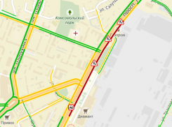 На севере Волгограда образовалась многокилометровая пробка 