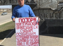 Родители осужденного на 9 лет волгоградского полицейского вышли с плакатами на улицу
