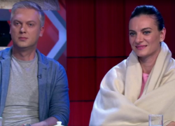 Ведущие программы «Прожекторперисхилтон» проводили Елену Исинбаеву из спорта песней Пугачевой