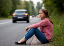 Сидящую на обочине девушку сбила автомобилистка и уехала под Волгоградом