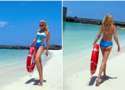 Яна Рудковская походкой цапли выгуляла на Мальдивах 15 купальников 