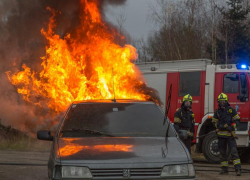 Две иномарки дотла сгорели в Волгоградской области 