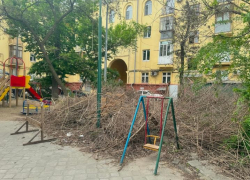 Двор у Дома Павлова оброс мусорными завалами в преддверии 9 Мая в Волгограде