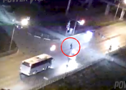 Полицейская машина сбила  пешехода под Волгоградом: видео