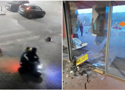 Варвары на квадроцикле протаранили торговый центр в Волгограде: видео