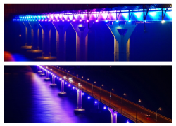 Особенная новогодняя подсветка украсит «Танцующий» и Астраханский мосты Волгограда