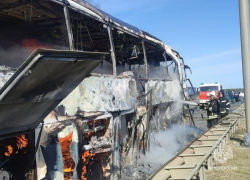 На трассе дотла сгорел пассажирский автобус «Диана Тур» «Волгоград-Москва» 