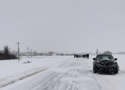 Под Волгоградом иномарка в снегопад насмерть задавила женщину на обочине 