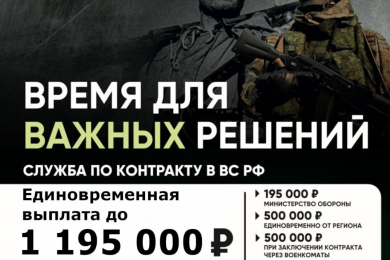 Военная служба по контракту, з/п от 204 т.р. - 