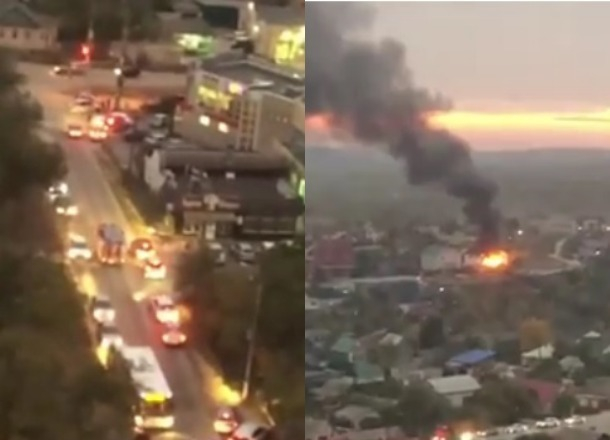 Волгоградцы сняли на видео, как автомобилисты не пускают пожарных к горящему дому