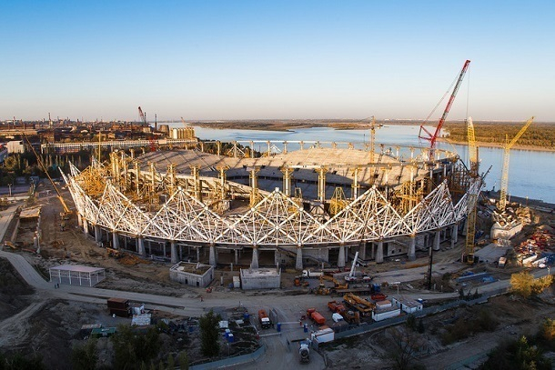 24 месяца круглосуточно ведется строительство стадиона «Волгоград Арена»