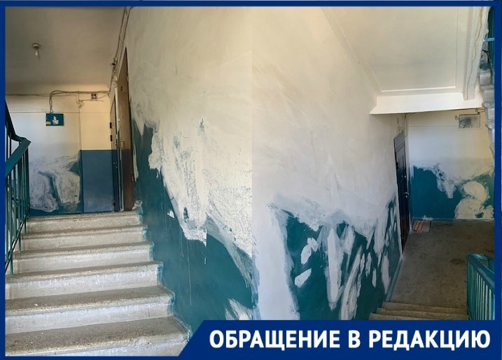 Третий год жители пятиэтажки в Волгограде не могут дождаться окончания ремонта подъезда