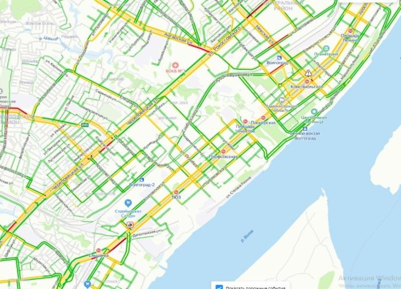 Волгоград пробки на дорогах сейчас карта