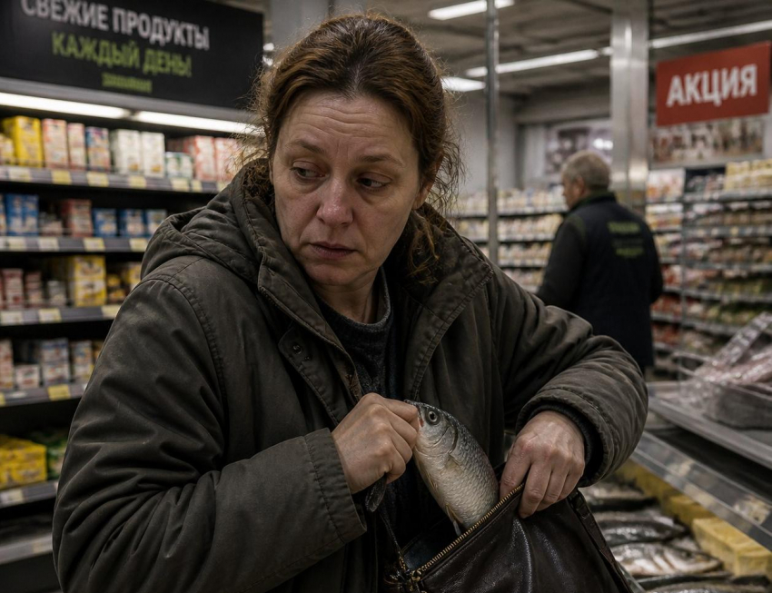 В Волгограде голодная сотрудница гипермаркета вынесла мимо кассы крупную партию салатов и красной рыбы