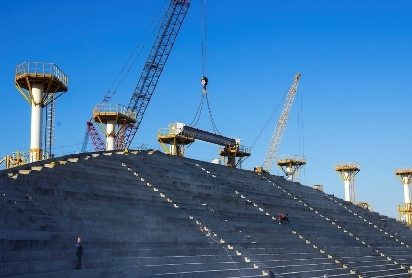 Начат монтаж уникальной крыши на стадионе «Волгоград Арена»