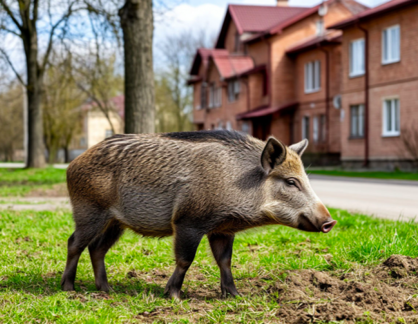 Дикого кабана заметили на юге Волгограда 