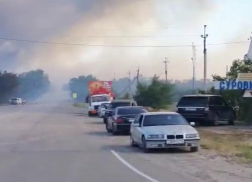 Полыхающая хвойная подстилка рядом с Суровикино попала на видео 